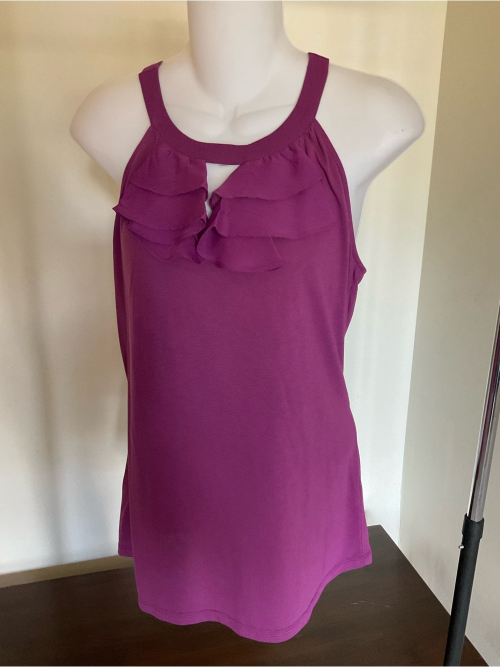 The Limited Ruffle Halter Tank Top - Magenta